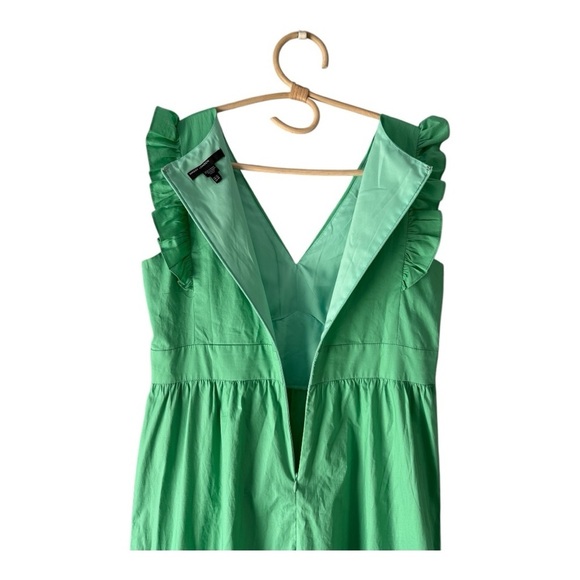 Maggy London V-Neck Sleeveless Ruffle Front Tiered Maxi Dress in Katydid Green - Picture 8 of 12